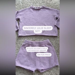 Mauve Sincerely Jules Lounge / Sleep set Cropped Sweater with shorts